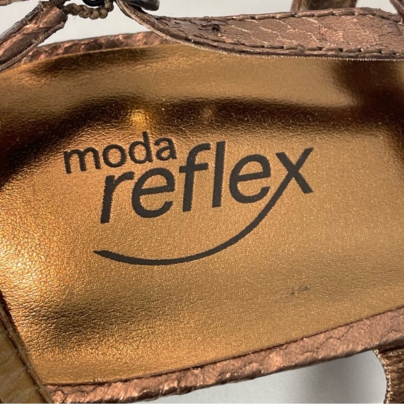 Moda Reflex Bronze Faceted Jeweled Thong Low Heel Strap Comfort Sandals Sz 10 - Picture 10 of 12